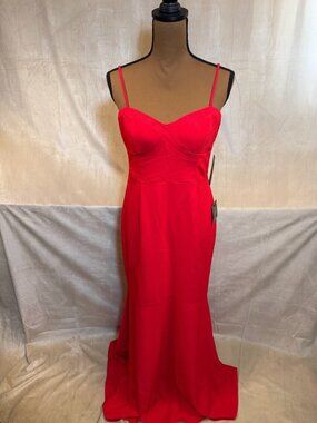 Lulu’s See You Again Red Bustier Mermaid Maxi Dress NWT Size M Formal Evening
